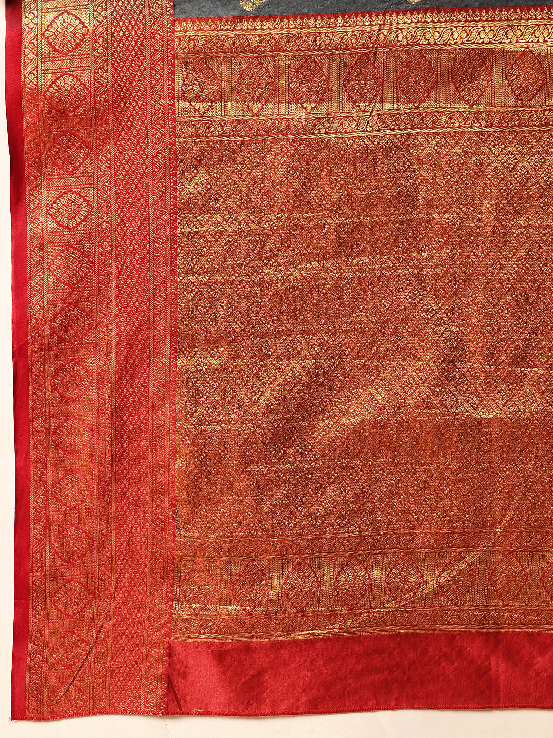 Hiral Fashion Grey Kanjeevaram Silk Woven Design Saree | Grocsy