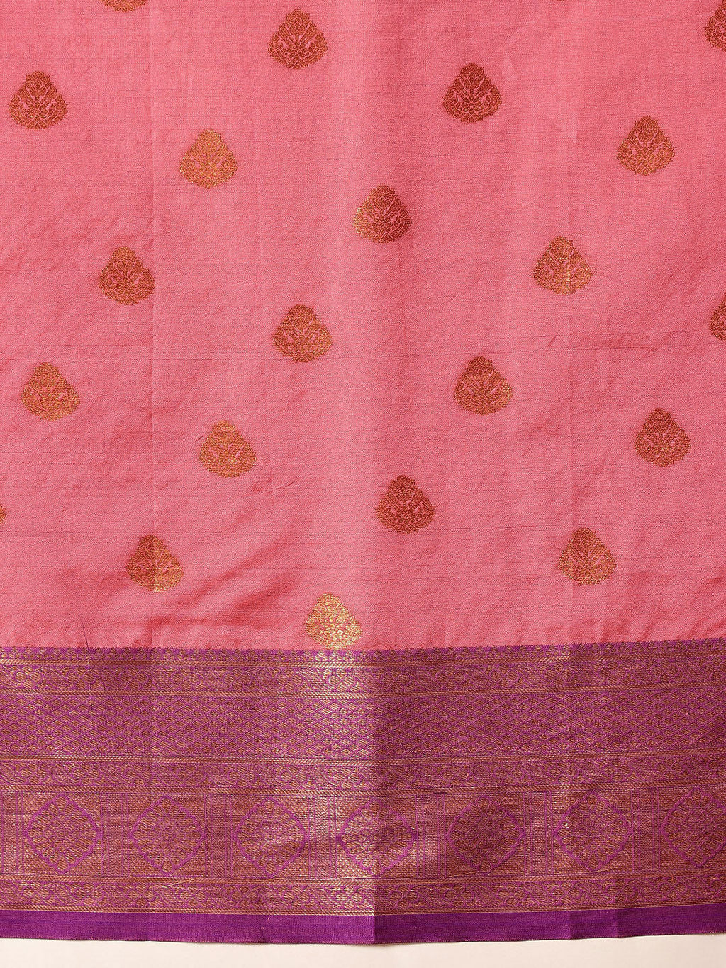 Hiral Fashion Pink Kanjeevaram Silk Woven Design Saree | Grocsy