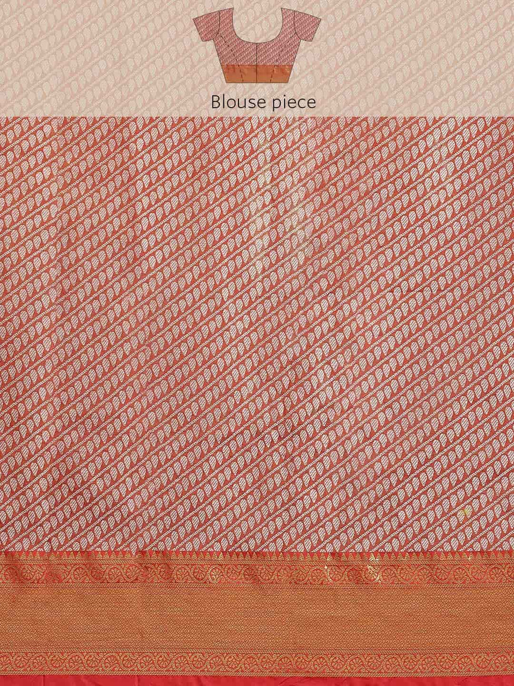 Hiral Fashion Orange Banarasi Tissue Silk Floral Zari Woven Saree | Grocsy