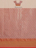 Hiral Fashion Orange Banarasi Tissue Silk Floral Zari Woven Saree | Grocsy