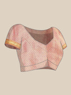 Pink Tissue Silk Woven Zari Design Floral Saree with Unstitched Blouse - Hiral Fashion | Grocsy