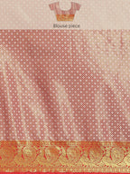 Red Brocade Woven Zari Design Floral Saree with Unstitched Blouse - Hiral Fashion | Grocsy
