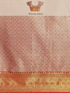 Mustard Brocade Woven Zari Design Floral Saree with Unstitched Blouse - Hiral Fashion | Grocsy