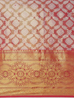 Pink Brocade Woven Zari Design Floral Saree with Unstitched Blouse - Hiral Fashion | Grocsy