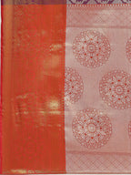 Purple Brocade Woven Zari Design Floral Saree with Unstitched Blouse - Hiral Fashion | Grocsy
