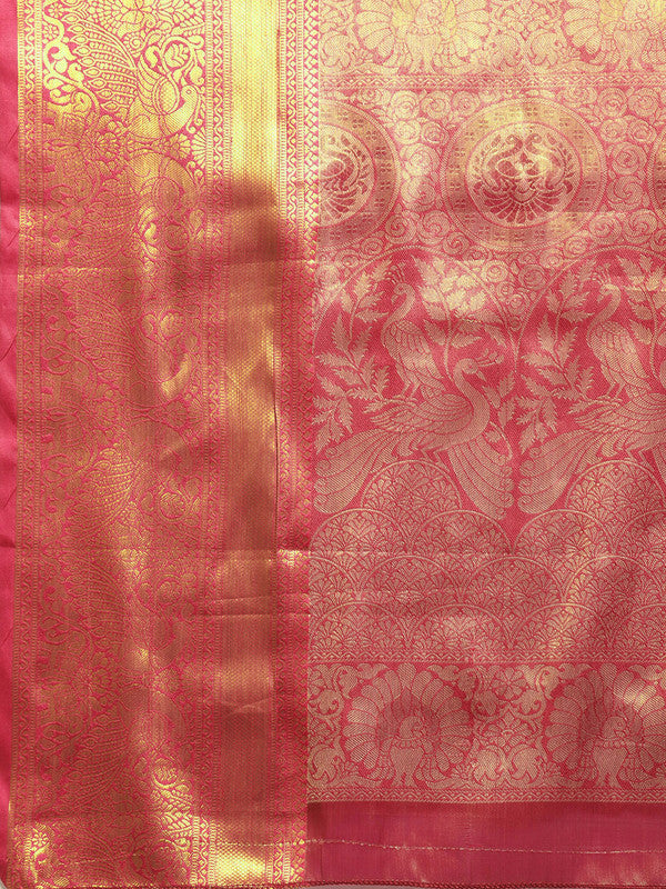 Black Silk Blend Woven Zari Design Striped Saree with Unstitched Blouse - Hiral Fashion | Grocsy
