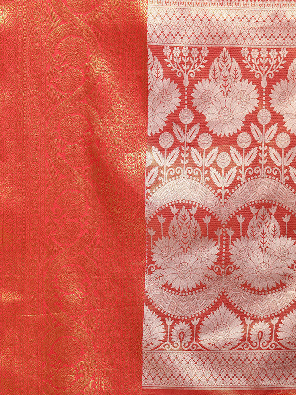 Purple Silk Blend Woven Zari Design Striped Saree with Unstitched Blouse - Hiral Fashion | Grocsy