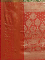 Green Art Silk Woven Zari Design Floral Saree with Unstitched Blouse - Hiral Fashion | Grocsy
