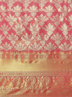Pink Art Silk Woven Zari Design Floral Saree with Unstitched Blouse - Hiral Fashion | Grocsy