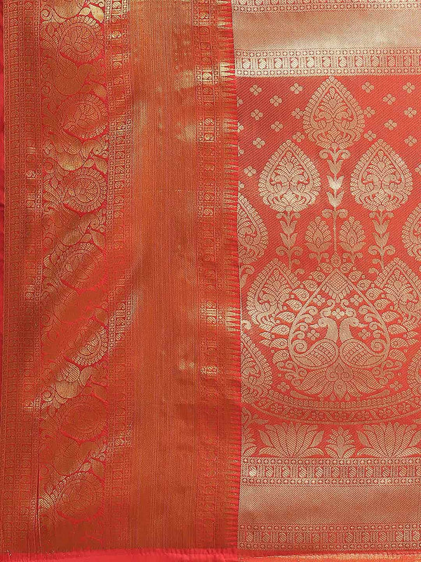 Purple Art Silk Woven Zari Design Floral Saree with Unstitched Blouse - Hiral Fashion | Grocsy