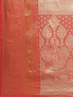 Turquoise Art Silk Woven Zari Design Floral Saree with Unstitched Blouse - Hiral Fashion | Grocsy
