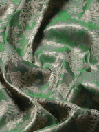 Turquoise Art Silk Woven Zari Design Floral Saree with Unstitched Blouse - Hiral Fashion | Grocsy