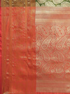 Green Art Silk Woven Zari Design Floral Saree with Unstitched Blouse - Hiral Fashion | Grocsy