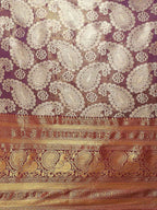 Purple Art Silk Woven Zari Design Floral Saree with Unstitched Blouse - Hiral Fashion | Grocsy