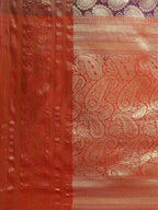 Purple Art Silk Woven Zari Design Floral Saree with Unstitched Blouse - Hiral Fashion | Grocsy