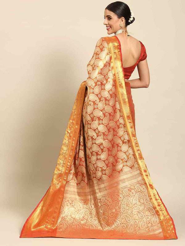 Yellow Art Silk Woven Zari Design Floral Saree with Unstitched Blouse - Hiral Fashion | Grocsy
