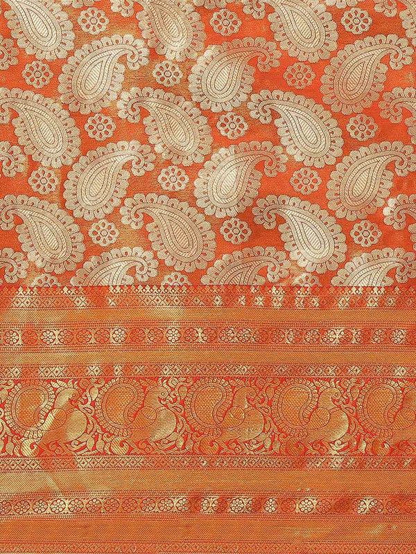 Yellow Art Silk Woven Zari Design Floral Saree with Unstitched Blouse - Hiral Fashion | Grocsy