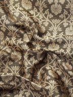 Black Brocade Woven Zari Design Ethnic Motifs Saree with Unstitched Blouse - Hiral Fashion | Grocsy