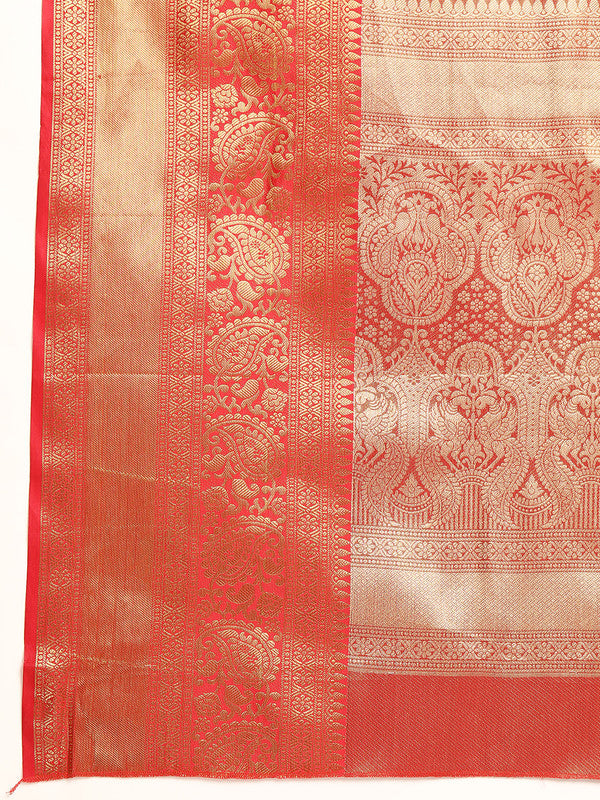 Black Brocade Woven Zari Design Striped Saree with Unstitched Blouse - Hiral Fashion | Grocsy