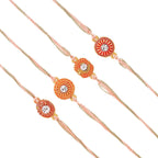 trueBrowns X Voylla Set Of 4 Designer Rakhi With Roli Chaawal Pack | Grocsy