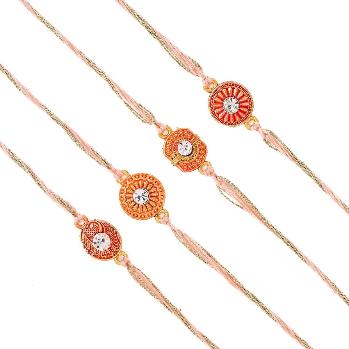 trueBrowns X Voylla Set Of 4 Designer Rakhi With Roli Chaawal Pack | Grocsy