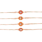 trueBrowns X Voylla Set Of 4 Designer Rakhi With Roli Chaawal Pack | Grocsy