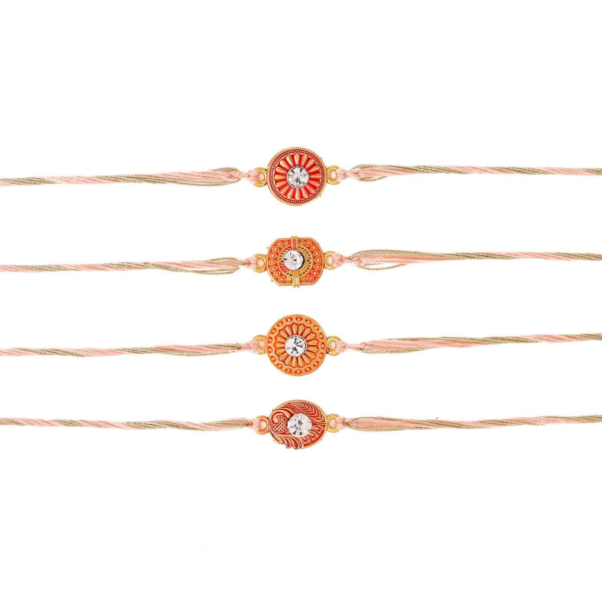 trueBrowns X Voylla Set Of 4 Designer Rakhi With Roli Chaawal Pack | Grocsy