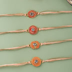 trueBrowns X Voylla Set Of 4 Designer Rakhi With Roli Chaawal Pack | Grocsy