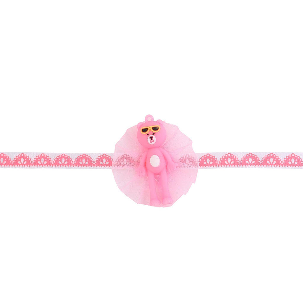 trueBrowns X Voylla Adorable Pink Teddy Bear Rakhi With Roli Chaawal Pack | Grocsy