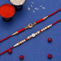 trueBrowns X Voylla Set of 2 Floral Pearl Beads Studded Rakhi | Grocsy