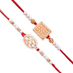 trueBrowns X Voylla Set of 2 Meenakari Kundan Embellished Rakhi | Grocsy