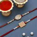 trueBrowns X Voylla Set of 2 Meenakari Kundan Embellished Rakhi | Grocsy