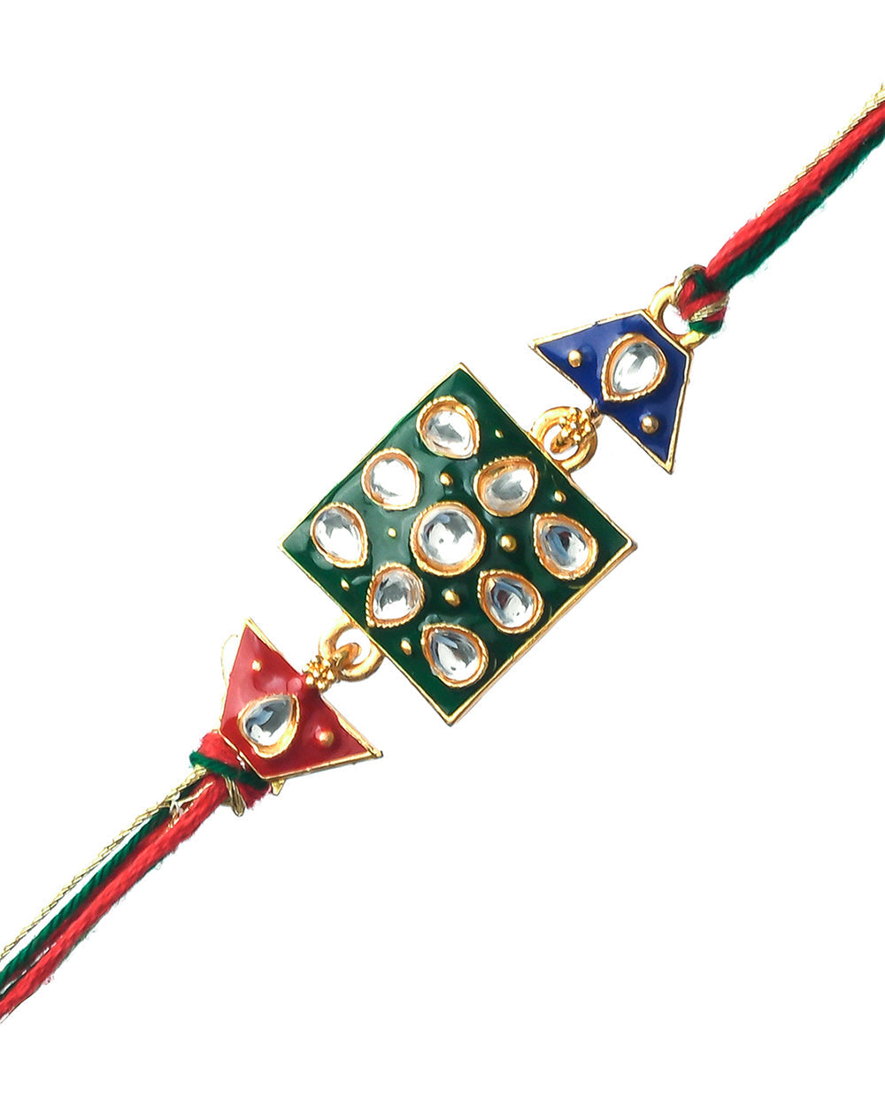 trueBrowns X Voylla Set of 2 Enameled Kundan And CZ Sparkling Rakhis | Grocsy