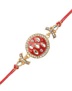 trueBrowns X Voylla Set of 2 Enameled Kundan And CZ Sparkling Rakhis | Grocsy