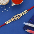 trueBrowns X Voylla Bro A Gem Embellished Gold Tone Rakhi | Grocsy