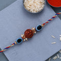 trueBrowns X Voylla Evil Eye Beaded Rakhi Embellished With Rudraksha | Grocsy