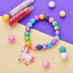 trueBrowns X Voylla Pink Unicorn Kids Convertible Rakhi with Colorful Beads | Grocsy