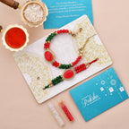 trueBrowns X Voylla Colorful Beads Embedded Bhaiya Bhabhi Rakhi | Grocsy
