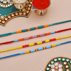 trueBrowns X Voylla Set of 4 Colorful Beads embedded Rakhi | Grocsy