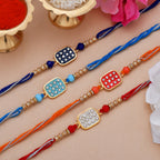 trueBrowns X Voylla Set of 4 Colorful Meenakari Enamel Work Rakhi | Grocsy
