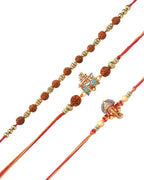 trueBrowns X Voylla Set Of 3 Auspicious Rudraksha Studded Rakhis | Grocsy