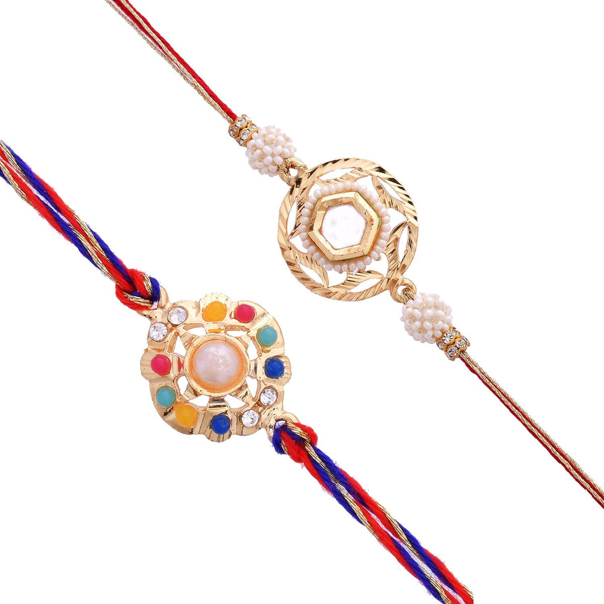 trueBrowns X Voylla Set of 2 Meenakari Rakhi for Brothers | Grocsy