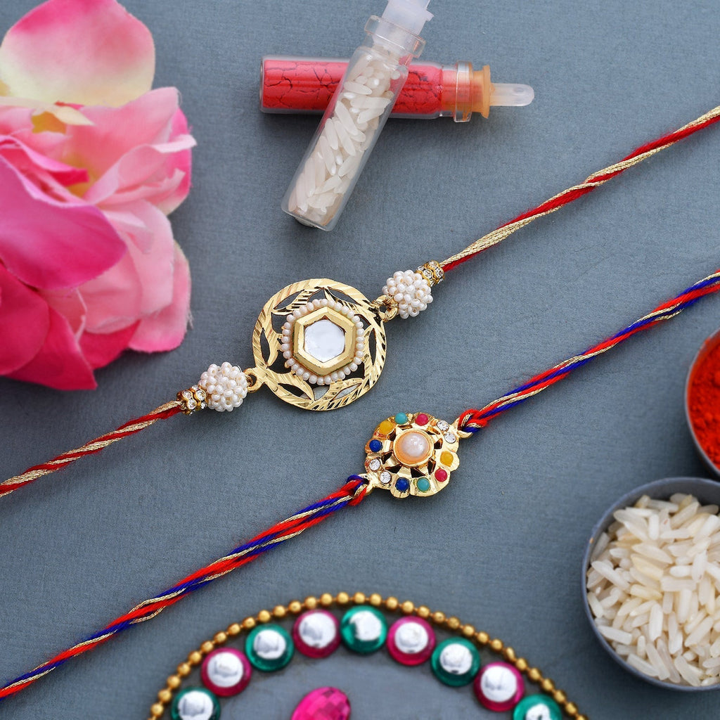 trueBrowns X Voylla Set of 2 Meenakari Rakhi for Brothers | Grocsy