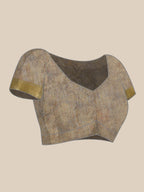 Multicolor Cotton Blend Printed Kalamkari Saree with Unstitched Blouse - Hiral Fashion | Grocsy