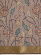 Multicolor Cotton Blend Printed Kalamkari Saree with Unstitched Blouse - Hiral Fashion | Grocsy