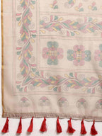 Multicolor Cotton Blend Printed Kalamkari Saree with Unstitched Blouse - Hiral Fashion | Grocsy