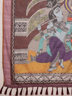 Gray Cotton Blend Printed Madhubani Saree with Unstitched Blouse - Hiral Fashion | Grocsy