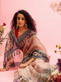 Beige Cotton Blend Printed Madhubani Saree with Unstitched Blouse - Hiral Fashion | Grocsy