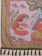Gray Cotton Blend Printed Madhubani Saree with Unstitched Blouse - Hiral Fashion | Grocsy