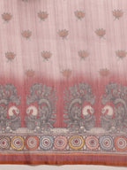 Rust Cotton Blend Printed Madhubani Saree with Unstitched Blouse - Hiral Fashion | Grocsy